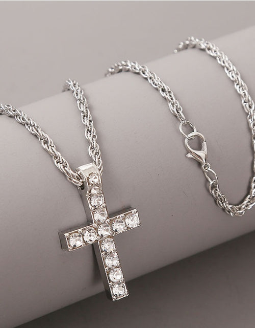 Load image into Gallery viewer, Cross Pendant Necklaces For Women Men Punk Hiphop Rope Chain On Neck Rapper Jewelry
