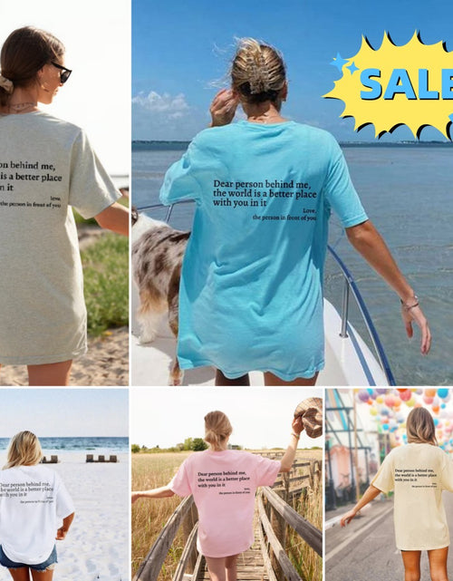 Load image into Gallery viewer, New Fashion Womens Letter T-Shirt Round Neck Short Sleeve Slogan Tee Top
