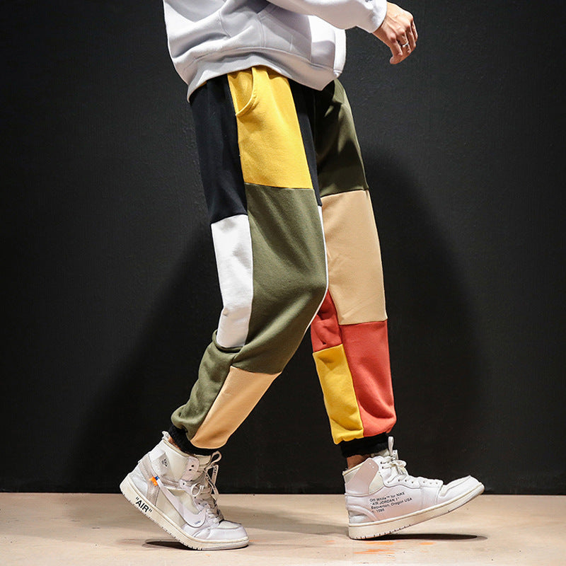 Contrast block, Harlan Wei pants, men's pants