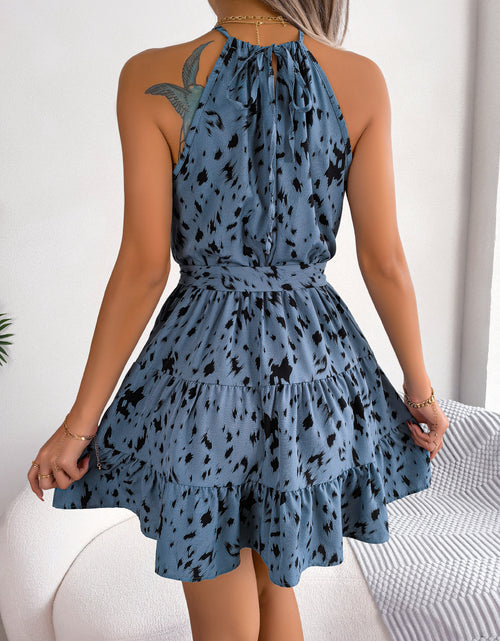 Load image into Gallery viewer, Casual Leopard Print Ruffled Swing Dress Summer Fashion Beach Dresses Women
