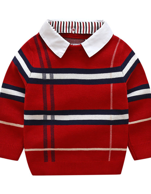 Load image into Gallery viewer, Boys plaid jacquard sweater

