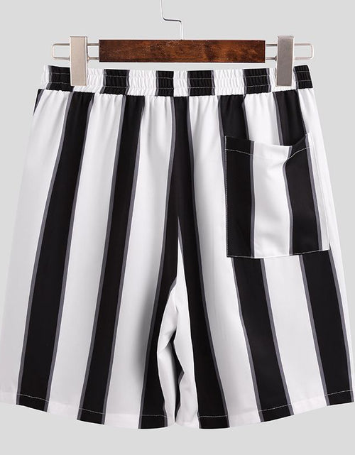 Load image into Gallery viewer, Summer Short Men&#39;s Striped Beach Pajamas Suit
