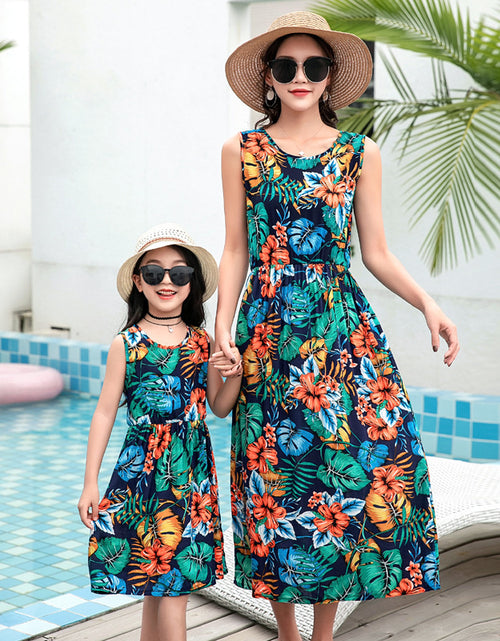 Load image into Gallery viewer, Mother And Daughter Vacation Beach Vest Long Skirt
