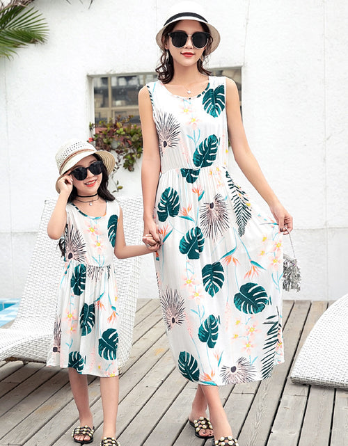 Load image into Gallery viewer, Mother And Daughter Vacation Beach Vest Long Skirt
