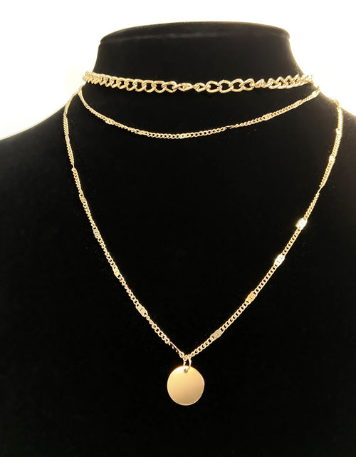 Load image into Gallery viewer, Women&#39;s Multilayer Necklace Ins Fashion Disc Pendant Clavicle Necklace Chains Personality Jewelry
