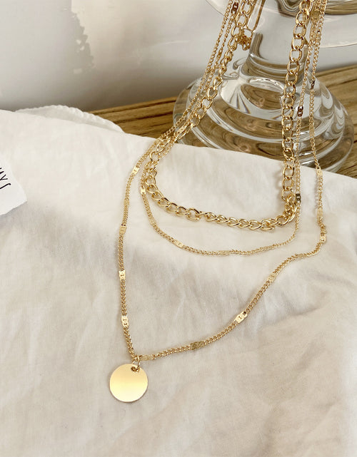 Load image into Gallery viewer, Women&#39;s Multilayer Necklace Ins Fashion Disc Pendant Clavicle Necklace Chains Personality Jewelry
