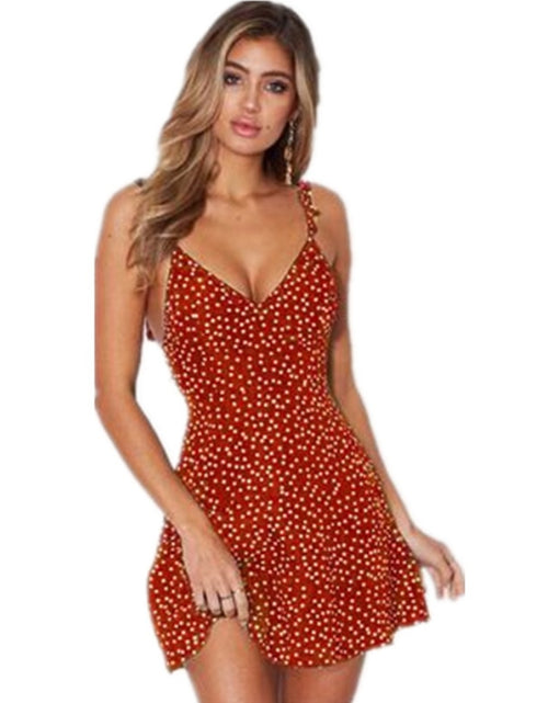 Load image into Gallery viewer, Polka-dot Strappy Dress Women Summer Fashion Beach Sundress
