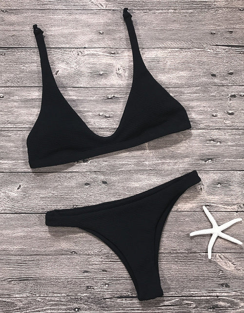 Load image into Gallery viewer, Sexy Bikinis Women Swimsuit Solid Bathing Swim Suit Bikini Set Swimwear Bikini Beachwear
