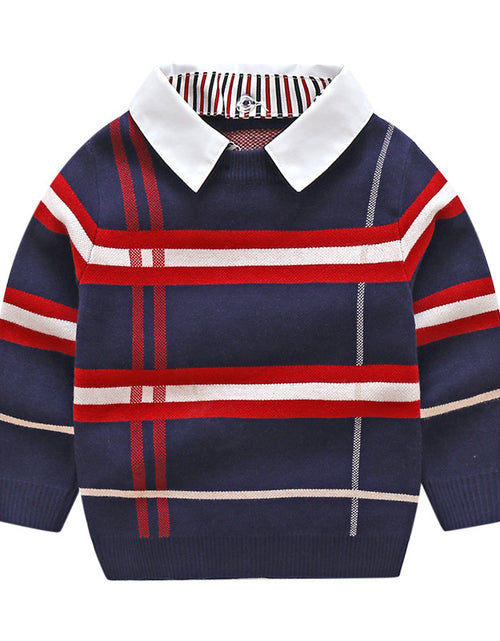 Load image into Gallery viewer, Boys plaid jacquard sweater
