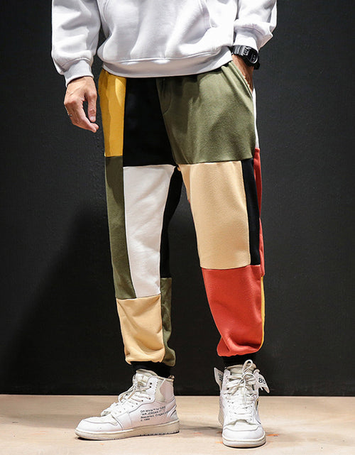 Load image into Gallery viewer, Contrast block, Harlan Wei pants, men&#39;s pants
