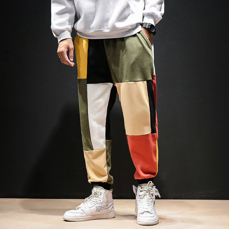 Contrast block, Harlan Wei pants, men's pants