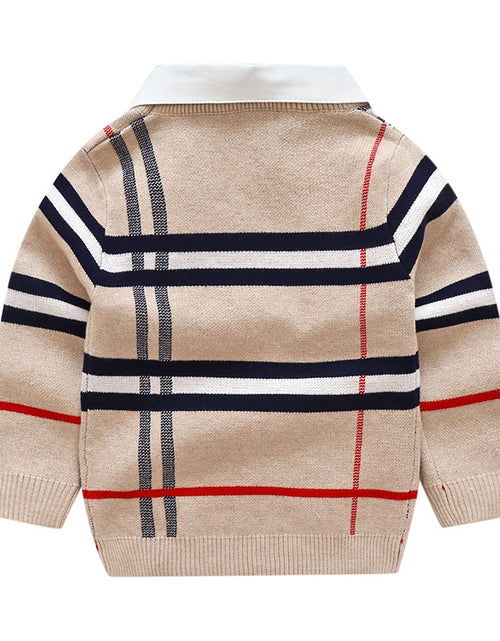 Load image into Gallery viewer, Boys plaid jacquard sweater
