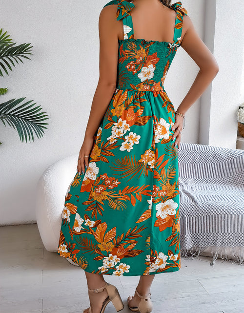 Load image into Gallery viewer, Flowers Print Suspender Corset Dress Ins Fashion Holiday Beach Long Dresses Summer Clothing For Women
