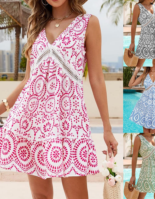 Load image into Gallery viewer, Women&#39;s Summer Dresses 2025 Casual Boho Sleeveless V Neck Loose Cover Up Beach Sundresses
