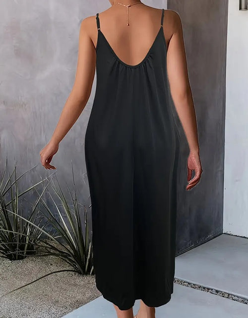 Load image into Gallery viewer, Women&#39;s Casual Summer Spaghetti Straps Maxi Dress With Pockets Loose Fit Long Dress
