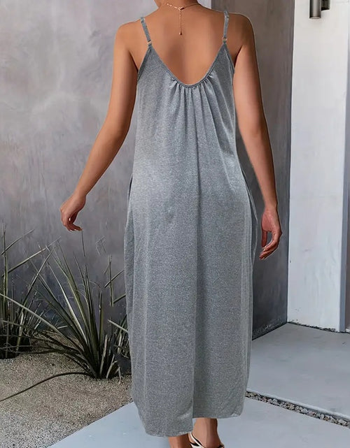 Load image into Gallery viewer, Women&#39;s Casual Summer Spaghetti Straps Maxi Dress With Pockets Loose Fit Long Dress
