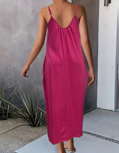 Load image into Gallery viewer, Women&#39;s Casual Summer Spaghetti Straps Maxi Dress With Pockets Loose Fit Long Dress
