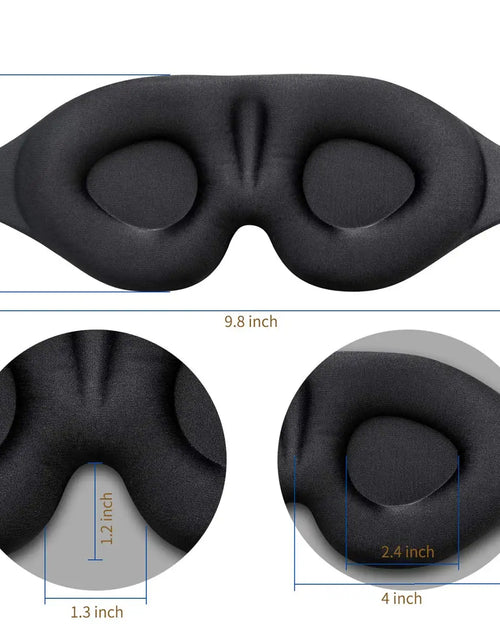 Load image into Gallery viewer, Sleep Mask for Side Sleeper, Eye Mask for Sleeping Women Men, 3D Contoured Cup No Eye Pressure 100% Light Blocking Sleeping Mask with Adjustable Strap Night Blindfold Flight, Travel, Nap, Black

