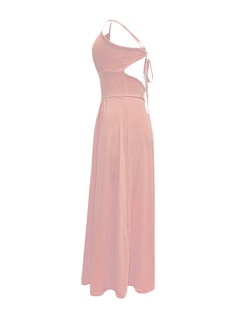 Load image into Gallery viewer, Women&#39;s Sexy Deep V Neck Maxi Dress Spaghetti Strap Sleeveless Backless High Slit Long Dress
