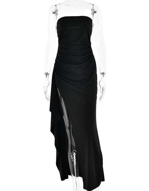 Load image into Gallery viewer, Strapless Split Long Dress Summer Fashion Pleated Bridesmaid Dress For Womens Party Wedding Clothing

