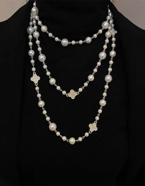 Load image into Gallery viewer, Retro Multi-layer Pearls Necklace Fashion Long Sweater Chain Versatile Accessories For Women
