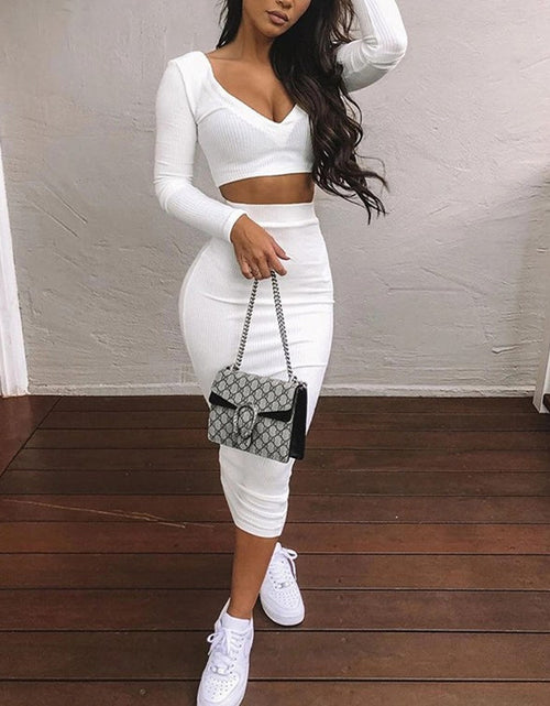 Load image into Gallery viewer, Waist wrap skirt suit
