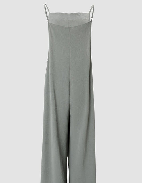 Load image into Gallery viewer, Women&#39;s Sleeveless Jumpsuit With Pockets And Adjustable Shoulder Strap Fashion Loose Wide Leg Straight Overalls Summer Beach Trousers
