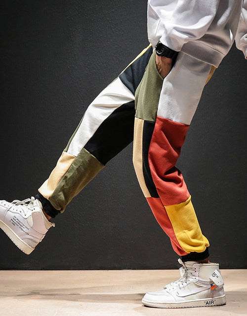 Load image into Gallery viewer, Contrast block, Harlan Wei pants, men&#39;s pants
