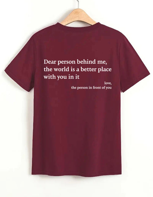 Load image into Gallery viewer, New Fashion Womens Letter T-Shirt Round Neck Short Sleeve Slogan Tee Top
