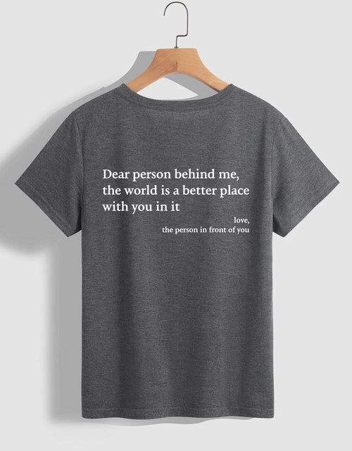 Load image into Gallery viewer, New Fashion Womens Letter T-Shirt Round Neck Short Sleeve Slogan Tee Top
