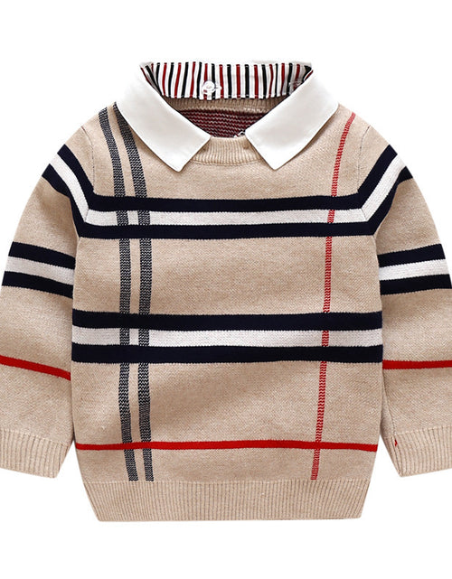 Load image into Gallery viewer, Boys plaid jacquard sweater
