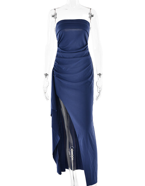 Load image into Gallery viewer, Strapless Split Long Dress Summer Fashion Pleated Bridesmaid Dress For Womens Party Wedding Clothing
