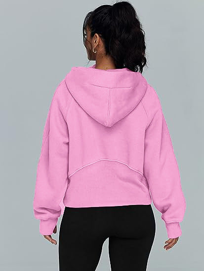 Load image into Gallery viewer, Zipper Hoodies Sweatshirts With Pocket Loose Sport Tops Long Sleeve Pullover Sweaters Winter Fall Outfits Women Clothing

