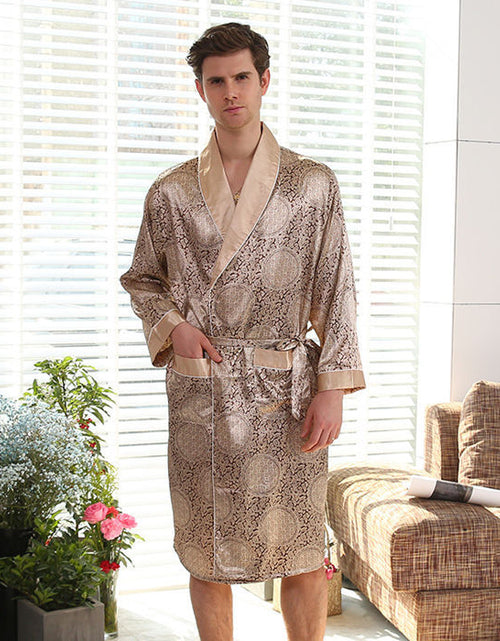 Load image into Gallery viewer, Summer Thin Silk Long-sleeved Pajamas
