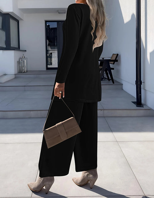 Load image into Gallery viewer, Women&#39;s Plus Size Casual 3-Piece Set Open Front Cardigan Sleeveless Vest Pants Solid Color Lounge Set
