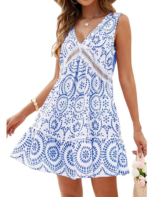 Load image into Gallery viewer, Women&#39;s Summer Dresses 2025 Casual Boho Sleeveless V Neck Loose Cover Up Beach Sundresses
