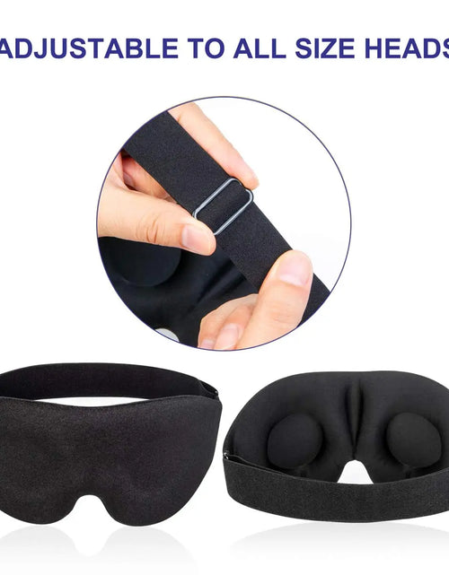Load image into Gallery viewer, Sleep Mask for Side Sleeper, Eye Mask for Sleeping Women Men, 3D Contoured Cup No Eye Pressure 100% Light Blocking Sleeping Mask with Adjustable Strap Night Blindfold Flight, Travel, Nap, Black

