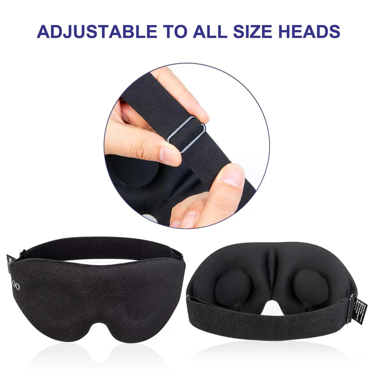 Sleep Mask for Side Sleeper, Eye Mask for Sleeping Women Men, 3D Contoured Cup No Eye Pressure 100% Light Blocking Sleeping Mask with Adjustable Strap Night Blindfold Flight, Travel, Nap, Black
