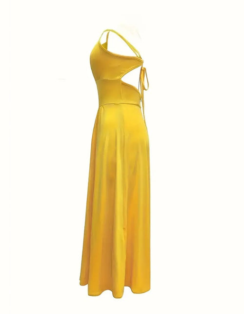 Load image into Gallery viewer, Women&#39;s Sexy Deep V Neck Maxi Dress Spaghetti Strap Sleeveless Backless High Slit Long Dress
