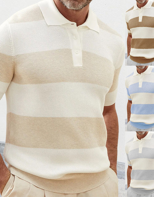 Load image into Gallery viewer, Mens Clothing Summer Fashion Lapel Sweater Short Sleeve Men Clothing Men Wears
