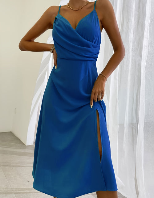 Load image into Gallery viewer, V-neck Slit Sling Dress Summer Fashion Sexy Slim Suspender Dresses For Women Clothing
