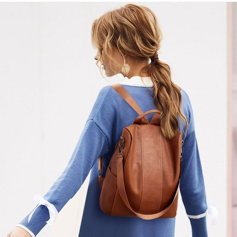 Women Backpack Waterproof Nylon Anti-theft Rucksack Lightweight Shoulder Bag, Medium Black or Brown