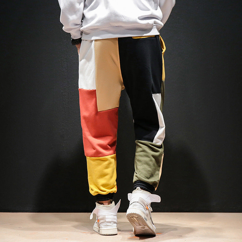 Contrast block, Harlan Wei pants, men's pants