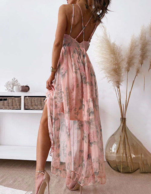 Load image into Gallery viewer, Women&#39;s Spaghetti Strap V-Neck Floral Sundress Flowy Fairy Style Summer Dress
