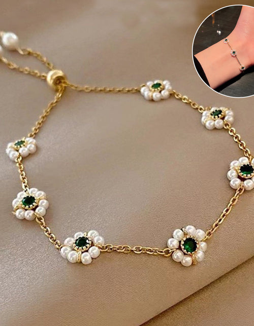 Load image into Gallery viewer, Pearl Flowers Bracelet All-match Fashion Adjustable Chain Bracelet
