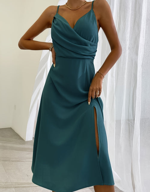Load image into Gallery viewer, V-neck Slit Sling Dress Summer Fashion Sexy Slim Suspender Dresses For Women Clothing
