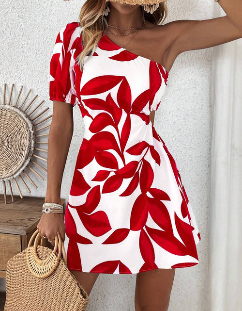 Load image into Gallery viewer, Puff Sleeve Dress for Summer Vacation Beach Outfits Women
