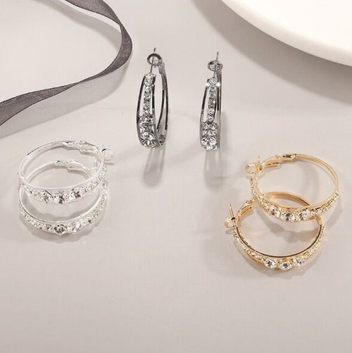 Load image into Gallery viewer, European And American Air Drill Mosaic Women&#39;s Earrings
