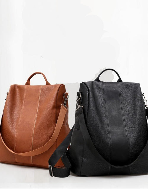 Load image into Gallery viewer, Women Backpack Waterproof Nylon Anti-theft Rucksack Lightweight Shoulder Bag, Medium Black or Brown
