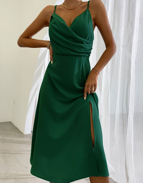 Load image into Gallery viewer, V-neck Slit Sling Dress Summer Fashion Sexy Slim Suspender Dresses For Women Clothing
